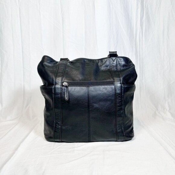 Tignanello Large Black Pebbled Leather Tote Shoulder Bag - Picture 8 of 8